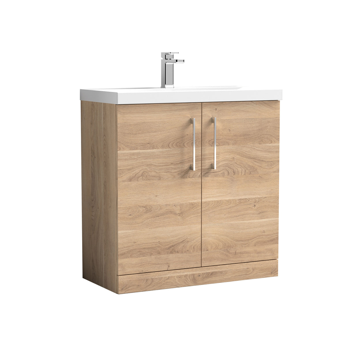 Nuie Arno 800mm 2 Door Floor Standing Vanity Unit With Thin Edge Basin