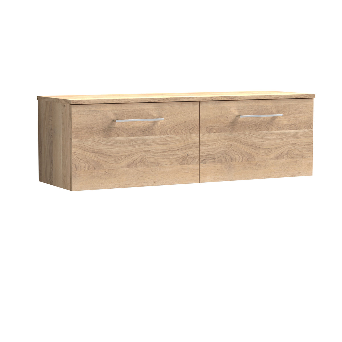 Nuie Arno 1200mm 2 Drawer Wall Hung Vanity Unit With Co-ordinating Worktop