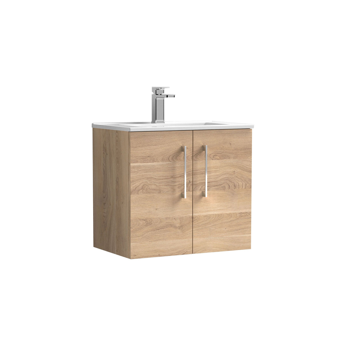 Nuie Arno 600mm 2 Door Wall Hung Vanity Unit With Minimalist Basin