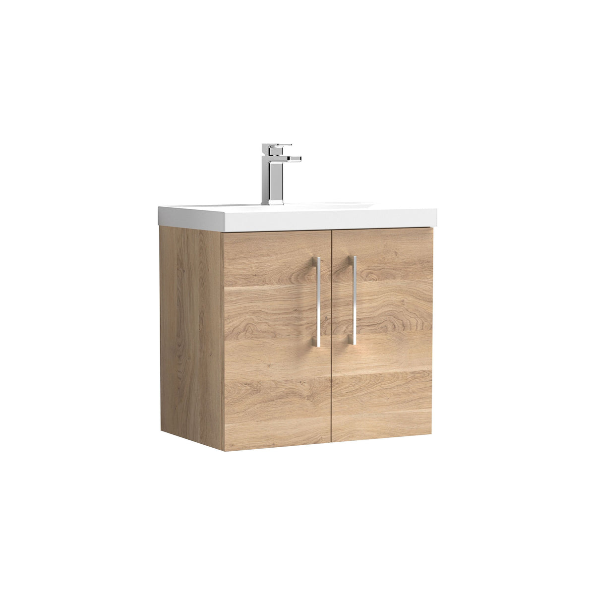 Nuie Arno 600mm 2 Door Wall Hung Vanity Unit With Thin Edge Basin
