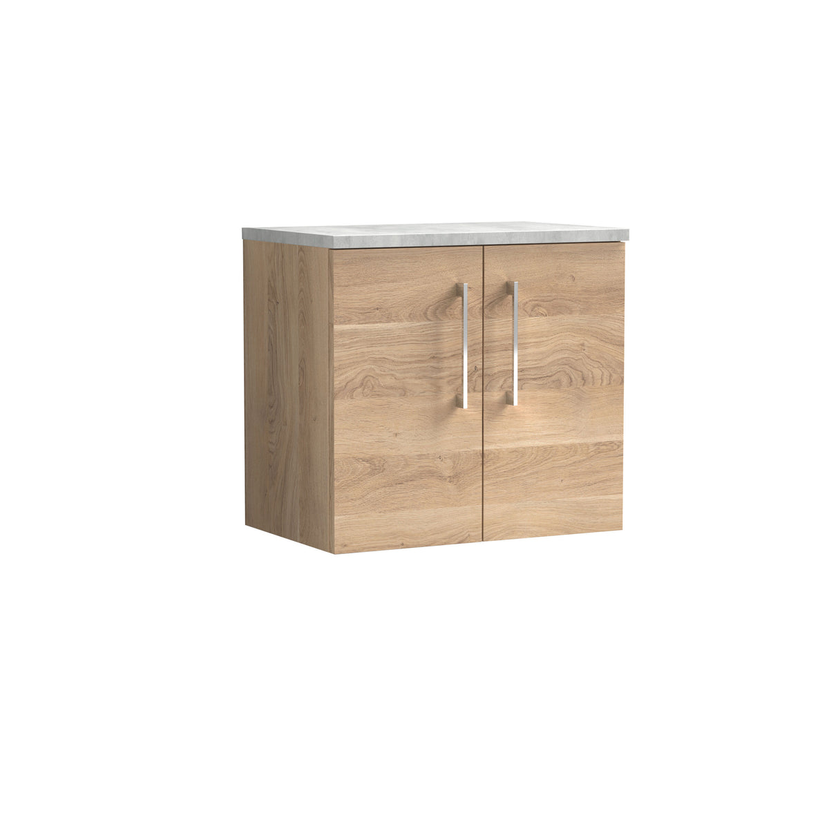 Nuie Arno 600mm 2 Door Wall Hung Vanity Unit With Bellato Grey Worktop