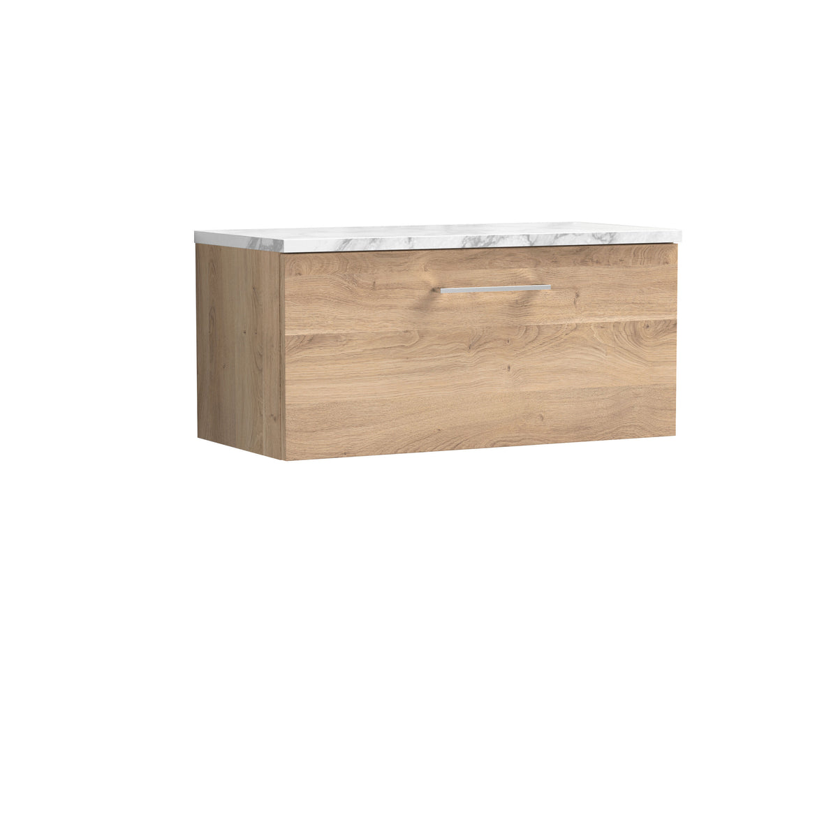 Nuie Arno 800mm 1 Drawer Wall Hung Vanity Unit With Carrara Laminate Worktop