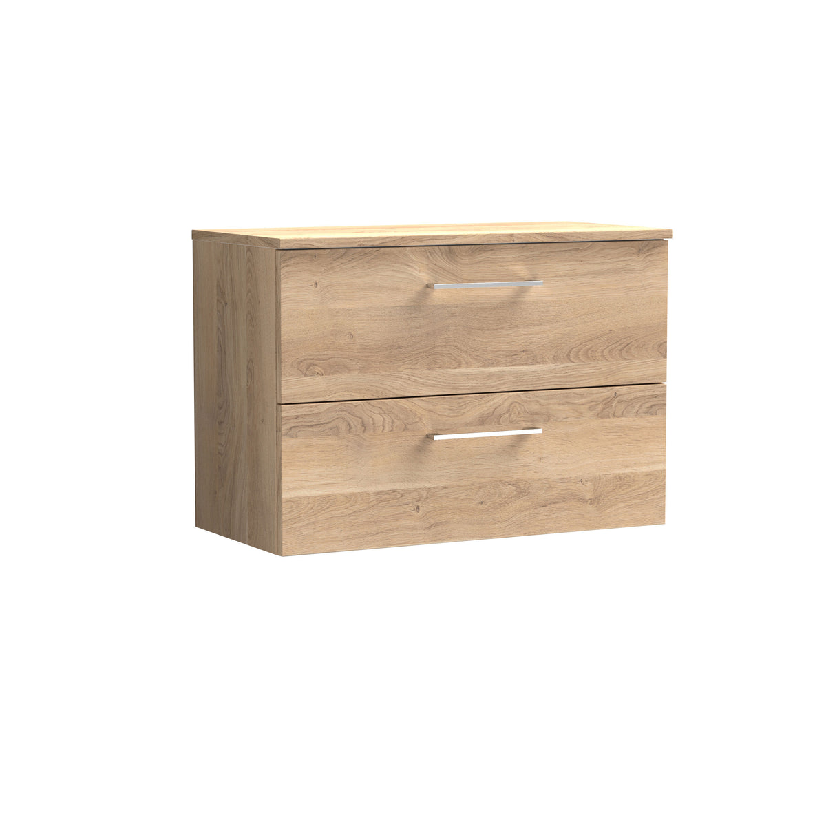Nuie Arno 800mm 2 Drawer Wall Hung Vanity Unit With Co-ordinating Worktop