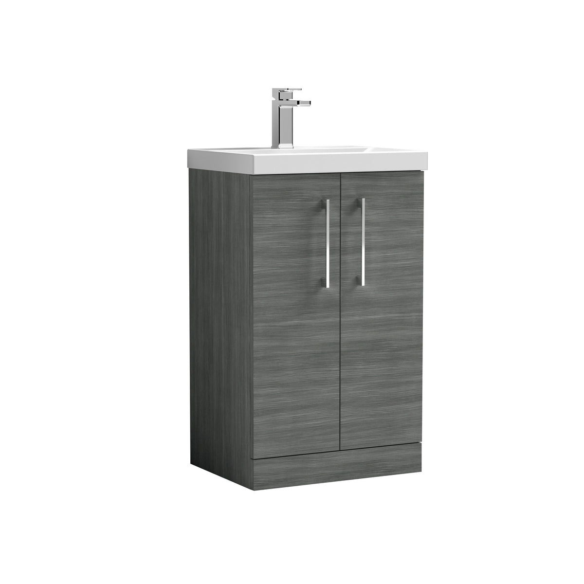Nuie Arno 500mm 2 Door Floor Standing Vanity Unit With Mid-Edge Basin