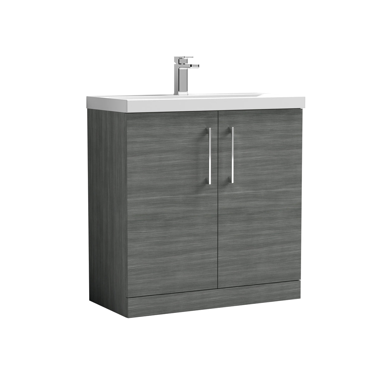 Nuie Arno 800mm 2 Door Floor Standing Vanity Unit With Mid-Edge Basin