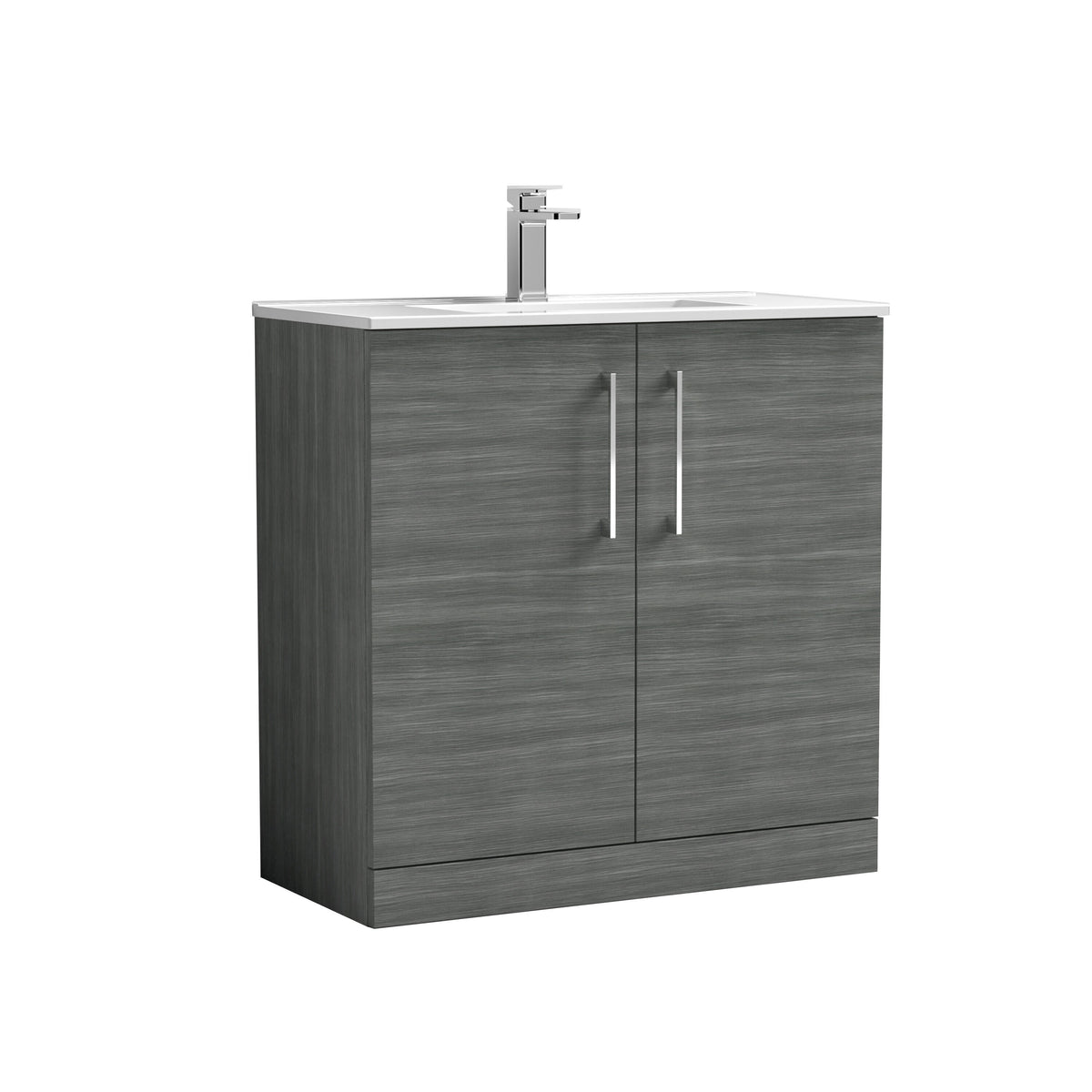 Nuie Arno 800mm 2 Door Floor Standing Vanity Unit With Minimalist Basin