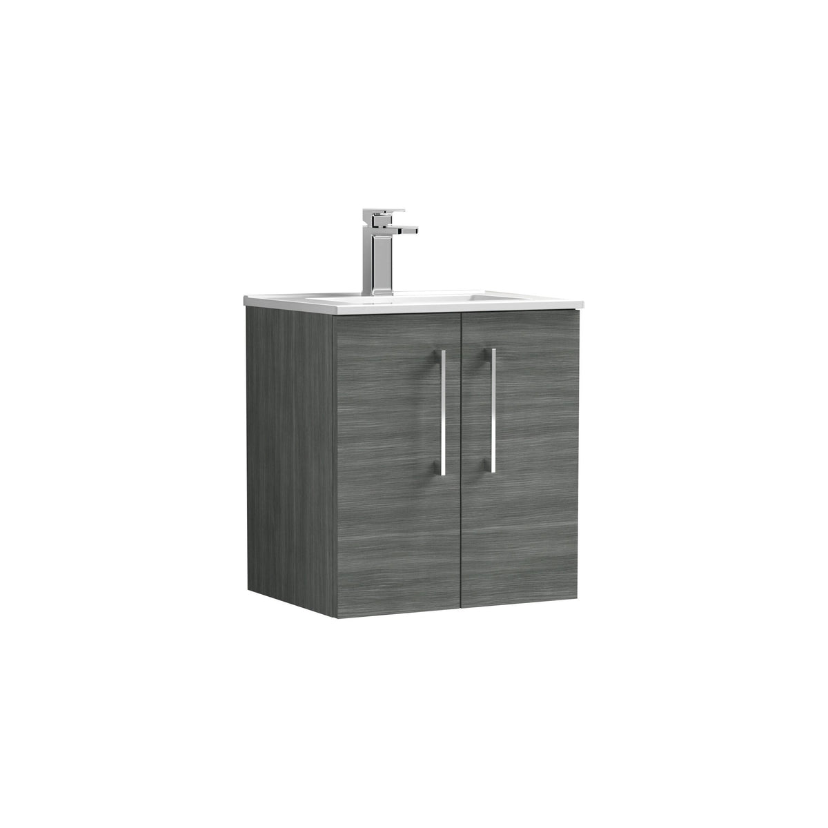 Nuie Arno 500mm 2 Door Wall Hung Vanity Unit With Minimalist Basin