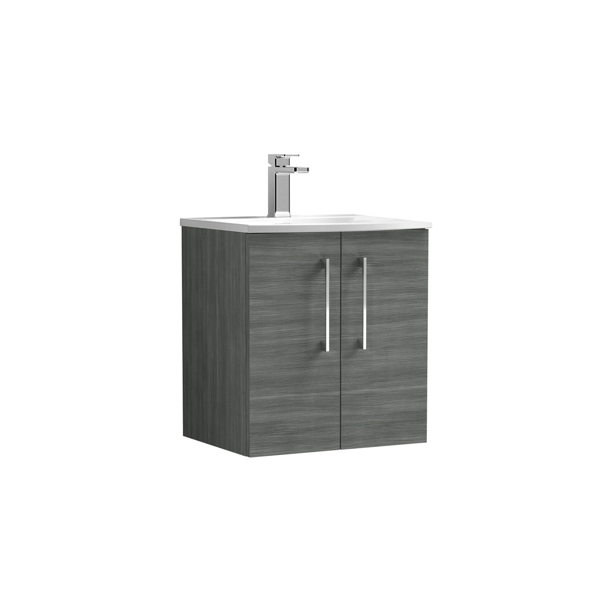 Nuie Arno 500mm 2 Door Wall Hung Vanity Unit With Curved Basin