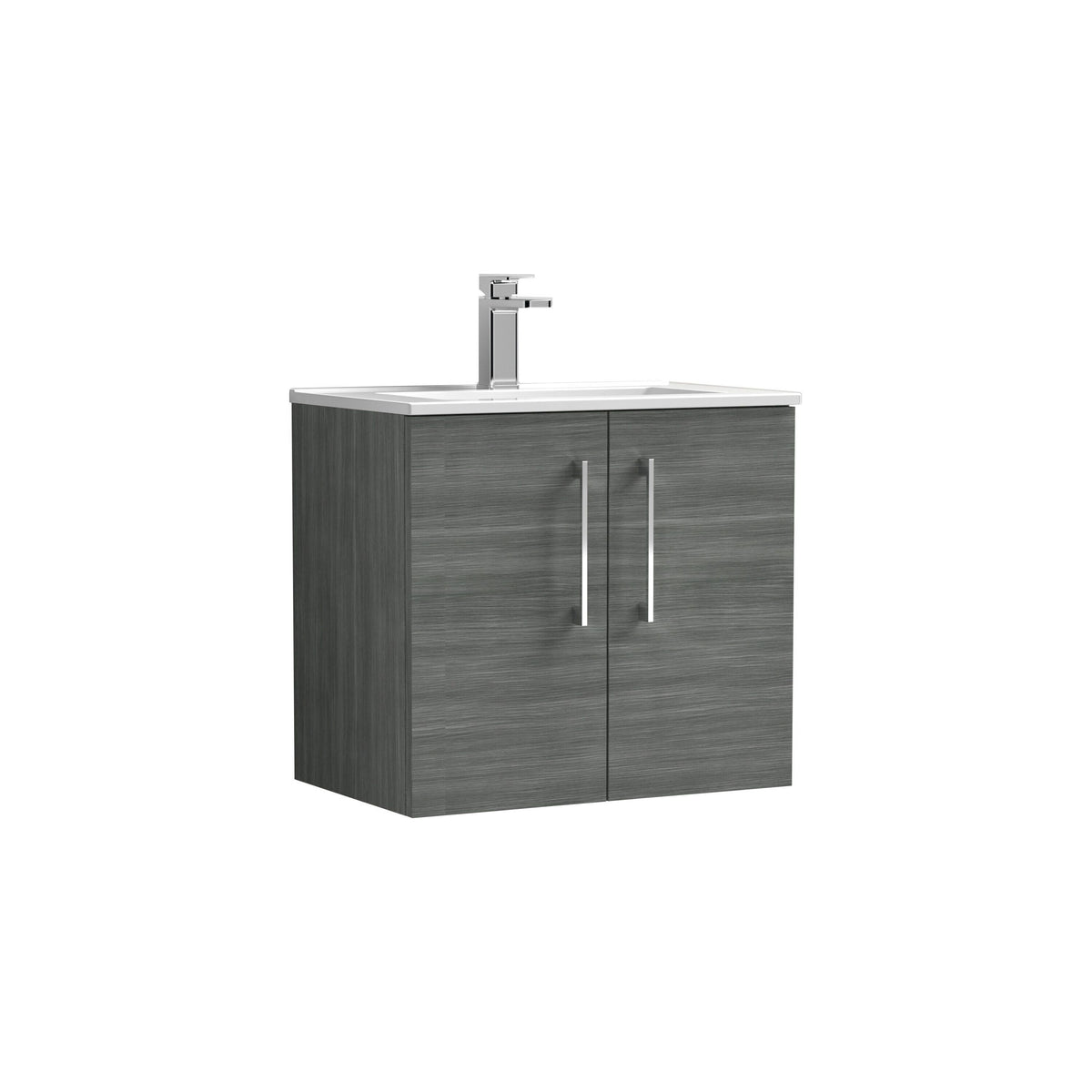 Nuie Arno 600mm 2 Door Wall Hung Vanity Unit With Minimalist Basin