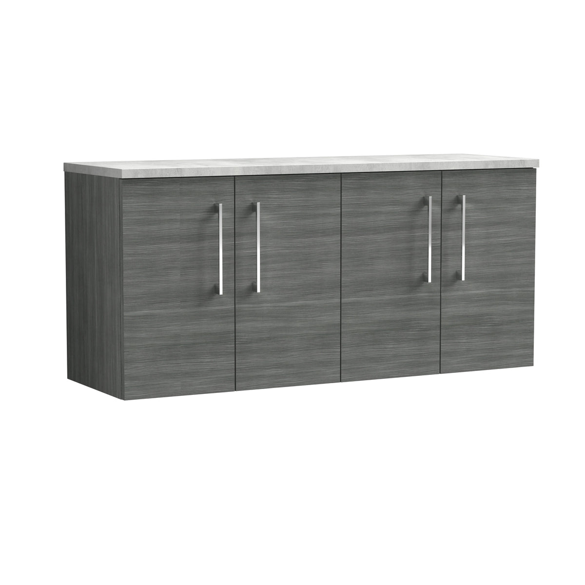 Nuie Arno 1200mm Wall Hung Vanity Unit With Bellato Grey Worktop