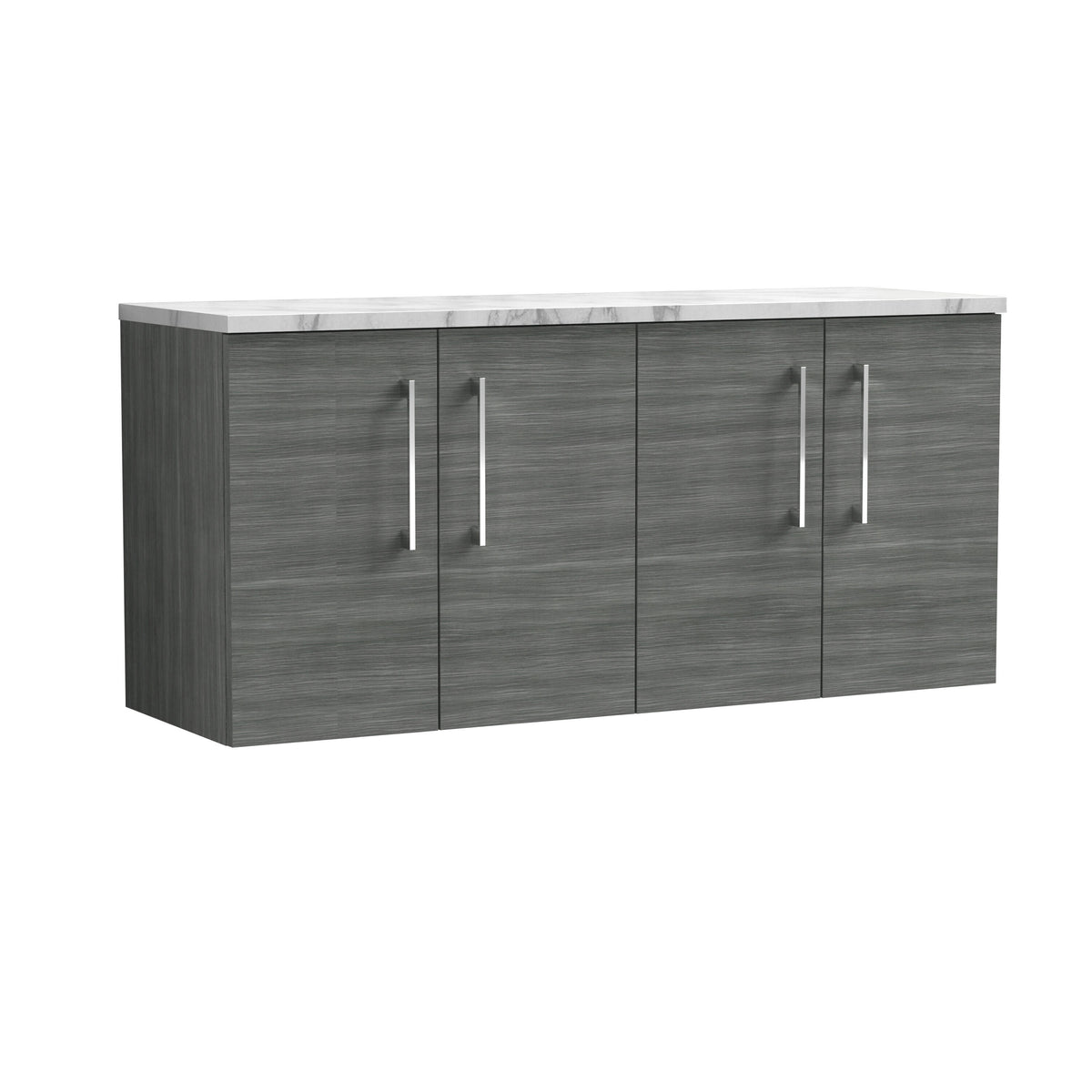 Nuie Arno 1200mm 2 Door Wall Hung Vanity With Carrara Laminate Worktop