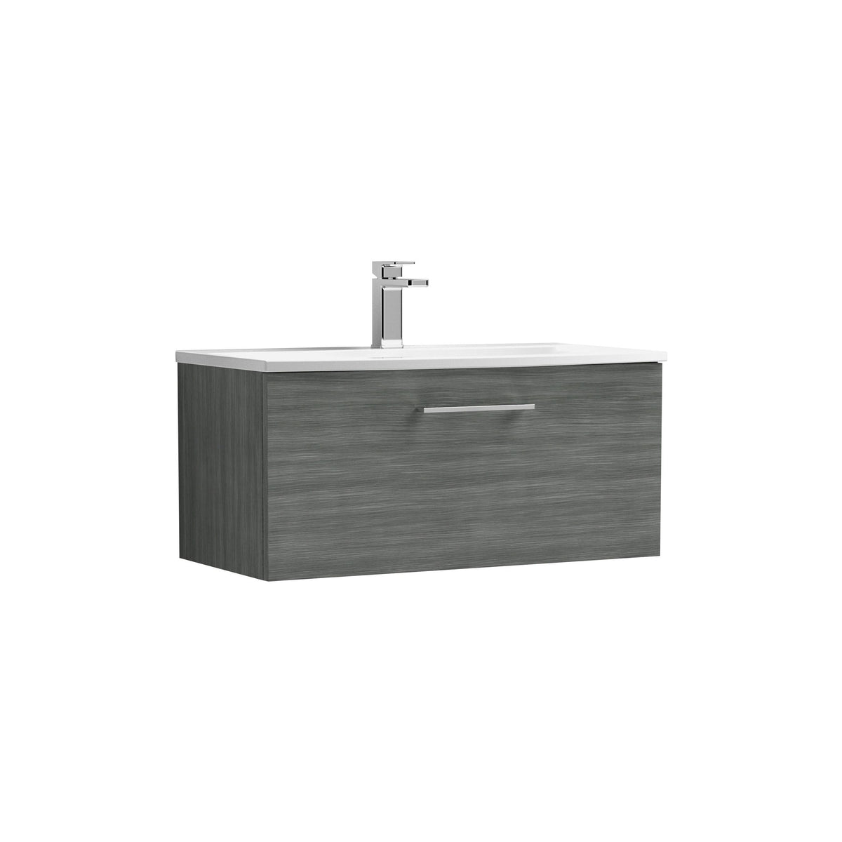 Nuie Arno 800mm 1 Drawer Wall Hung Vanity Unit With Curved Basin