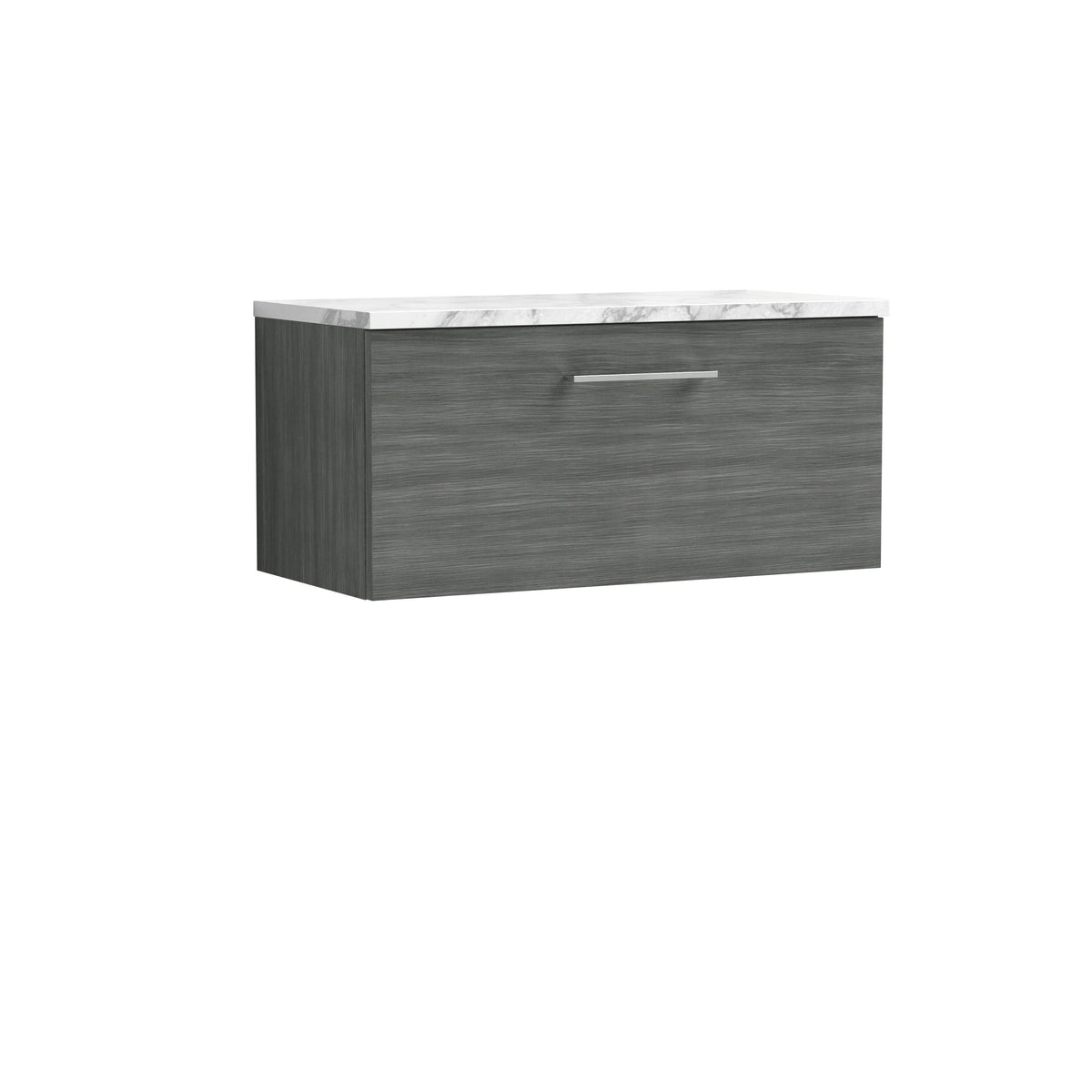 Nuie Arno 800mm 1 Drawer Wall Hung Vanity Unit With Carrara Laminate Worktop