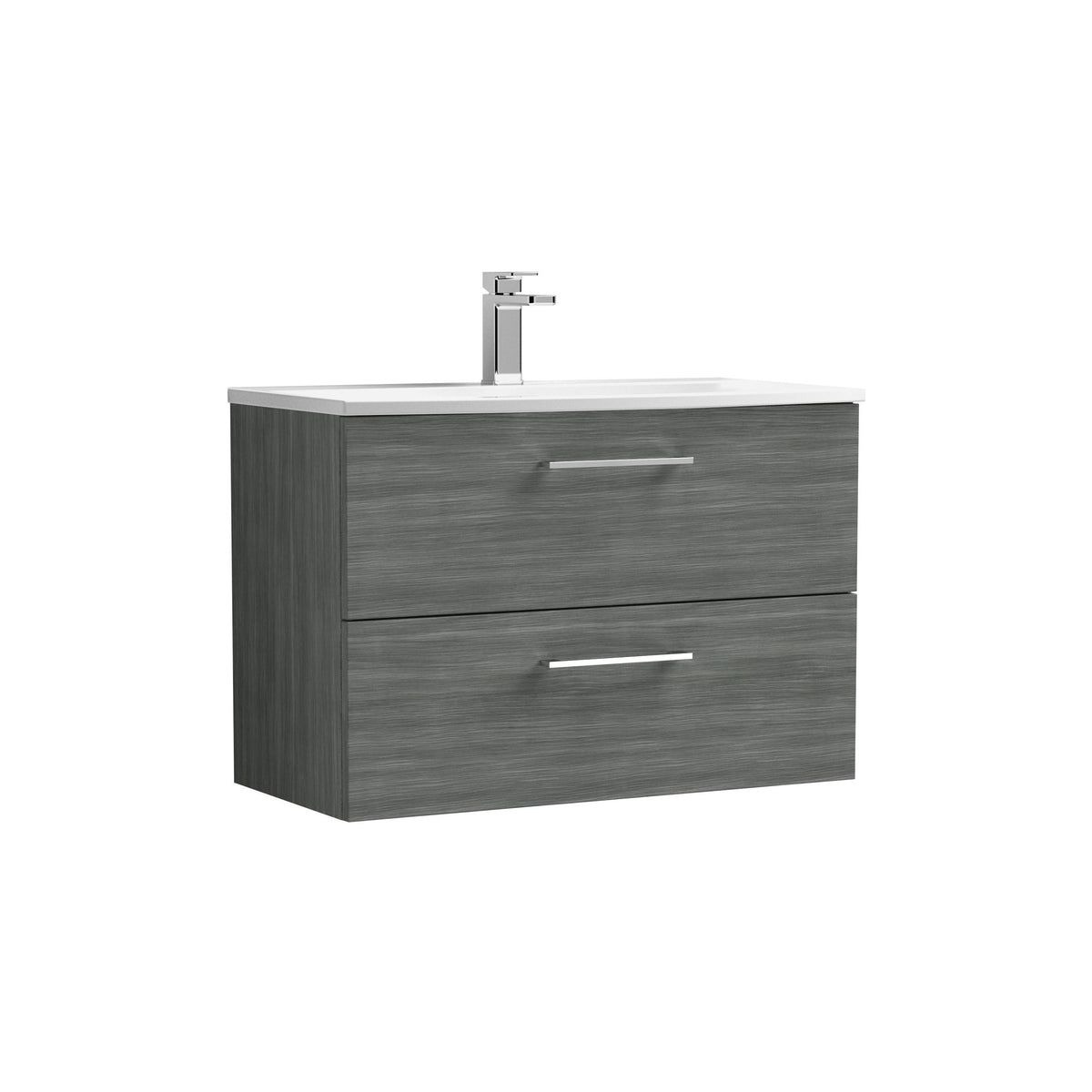 Nuie Arno 800mm 2 Drawer Wall Hung Vanity Unit With Curved Basin