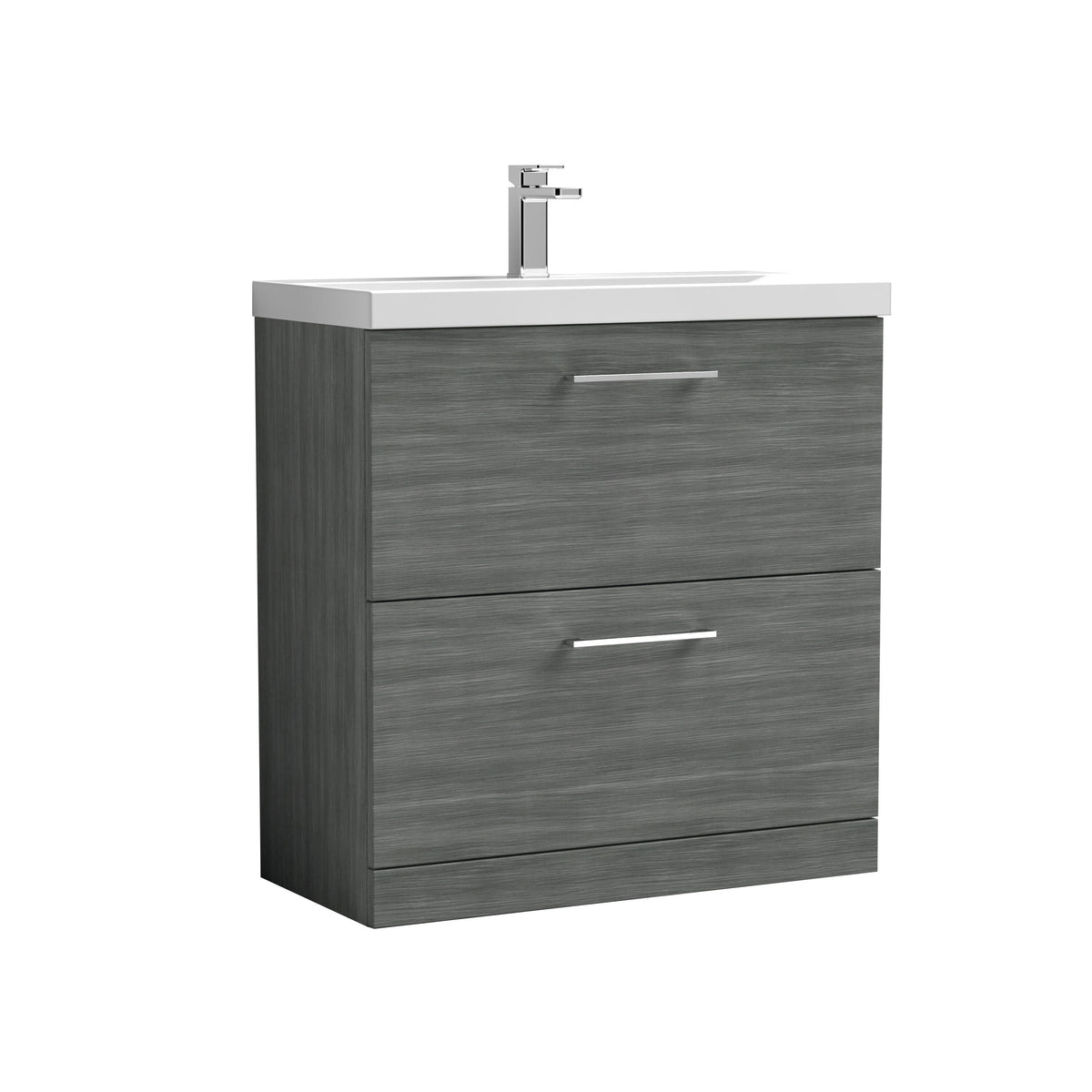 Nuie Arno 800mm 2 Drawer Floor Standing Vanity Unit With Mid-Edge Basin