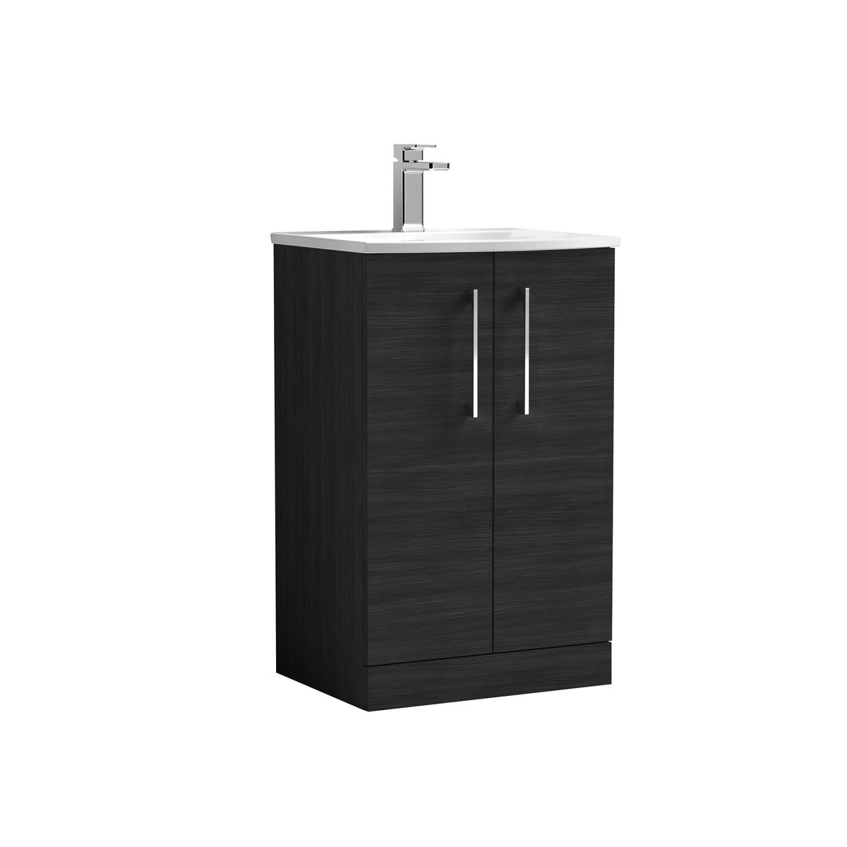 Nuie Arno 500mm 2 Door Floor Standing Vanity Unit With Curved Basin