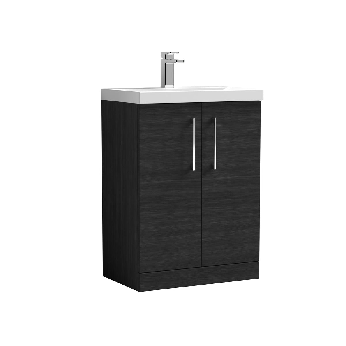 Nuie Arno 600mm 2 Door Floor Standing Vanity Unit With Mid-Edge Basin