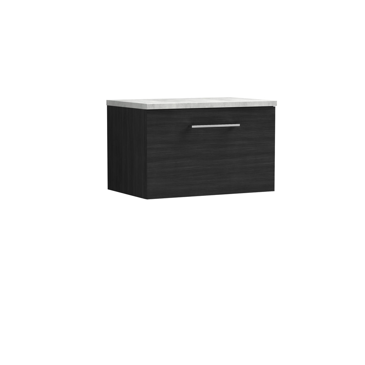 Nuie Arno 600mm 1 Drawer Wall Hung Vanity Unit With Bellato Grey Worktop