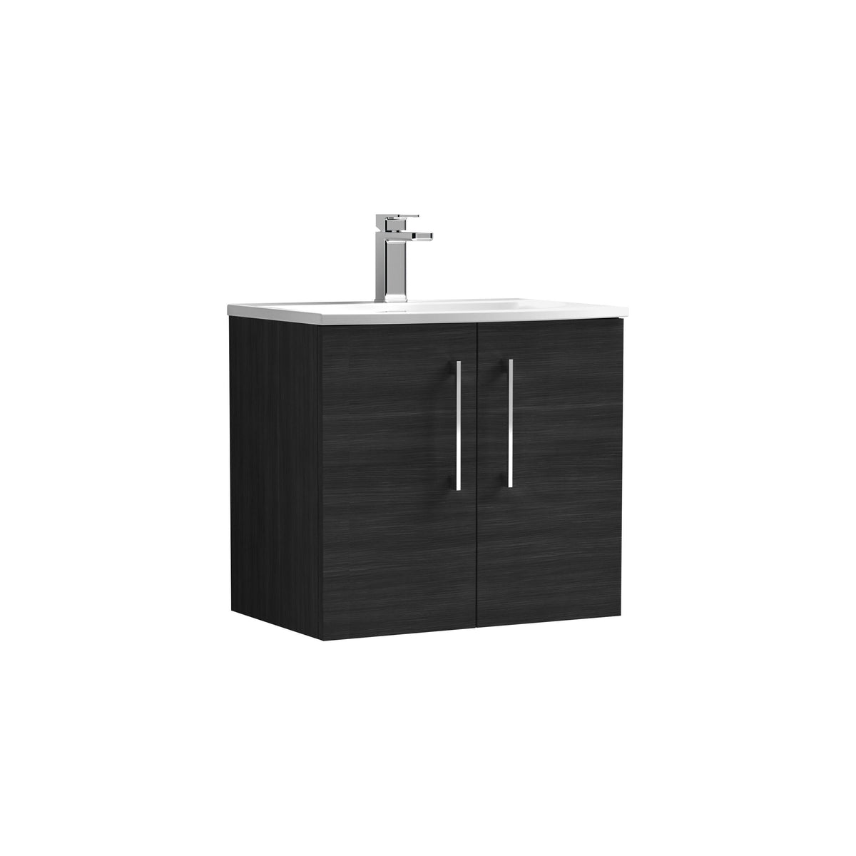 Nuie Arno 600mm 2 Door Wall Hung Vanity Unit With Curved Basin