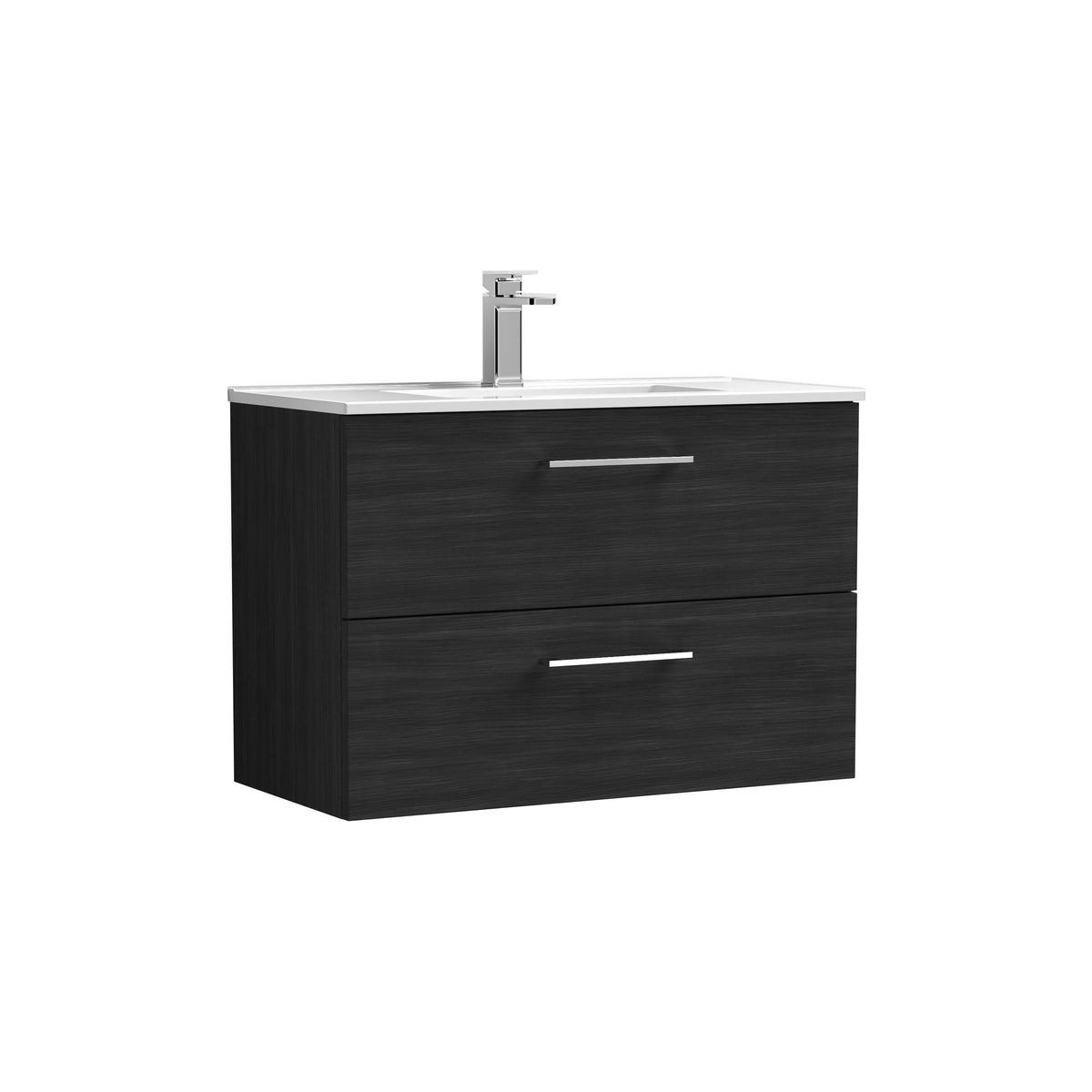 Nuie Arno 800mm 2 Drawer Wall Hung Vanity Unit With Minimalist Basin