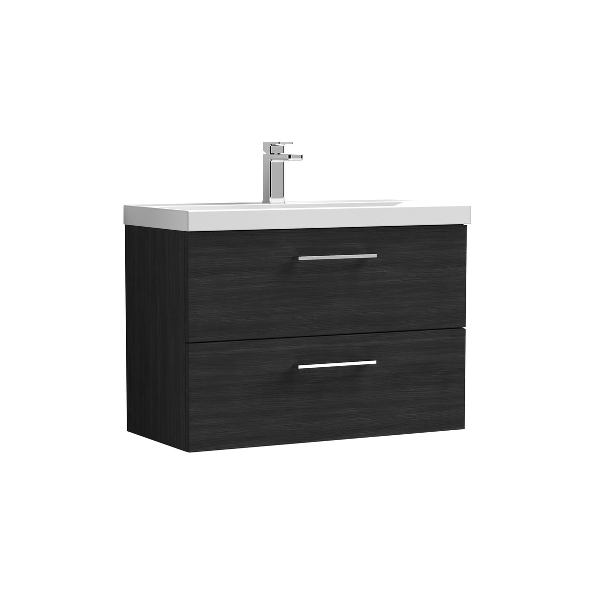 Nuie Arno 800mm 2 Drawer Wall Hung Vanity Unit With Thin Edge Basin