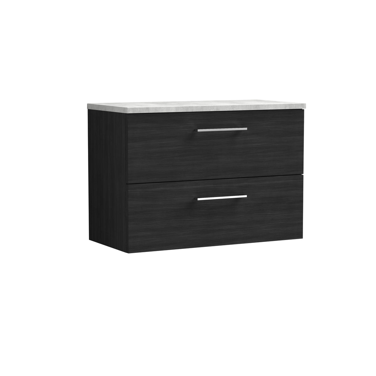 Nuie Arno 800mm 2 Drawer Wall Hung Vanity Unit With Bellato Grey Worktop