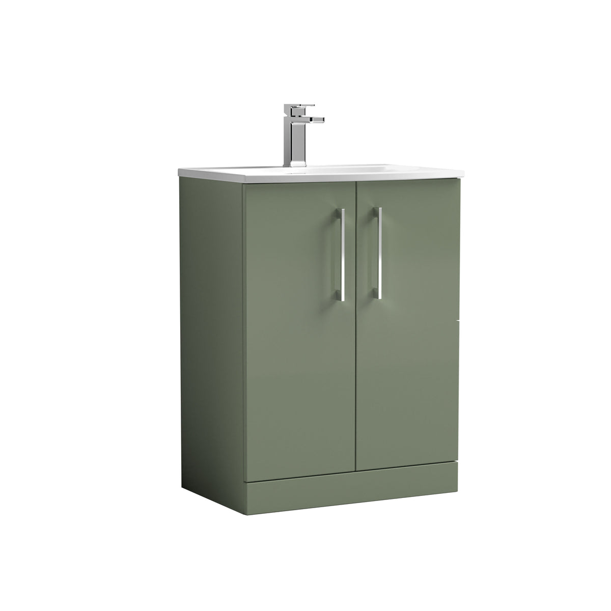 Nuie Arno 600mm 2 Door Floor Standing Vanity Unit With Curved Basin