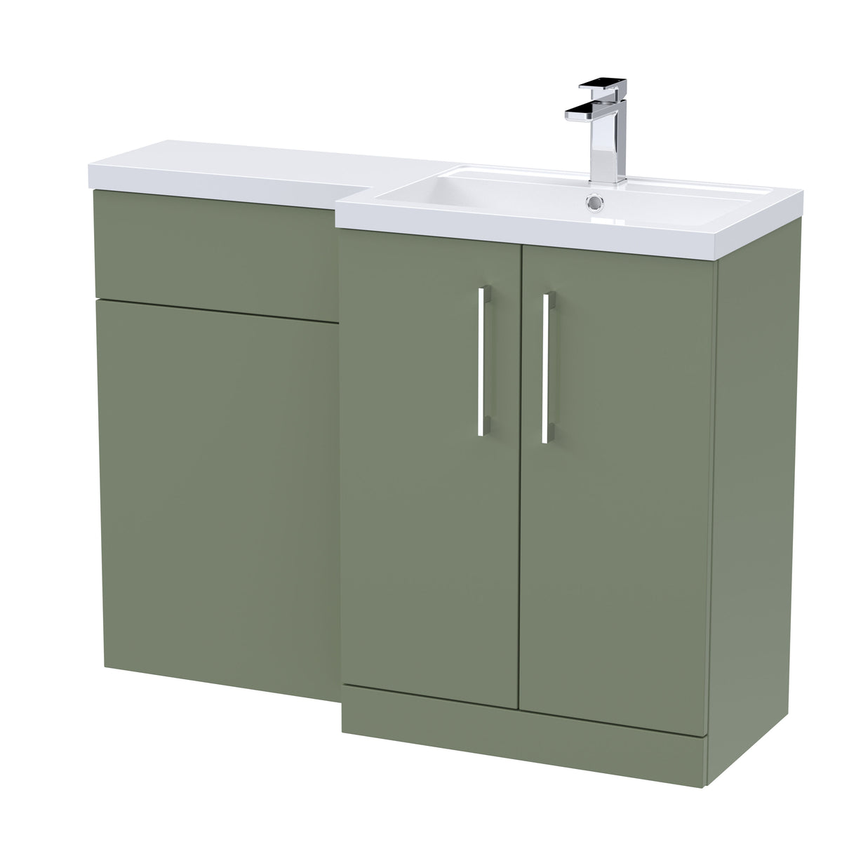 Nuie Arno 1100mm 2 Door Floor Standing Right-Hand Combination Unit With Polymarble Basin