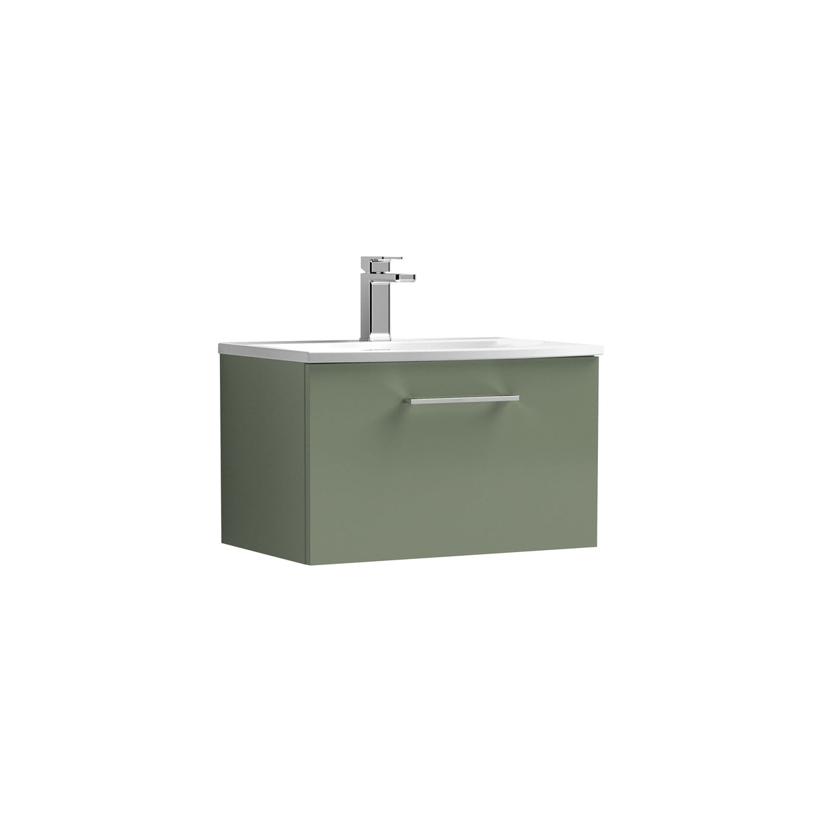 Nuie Arno 600mm 1 Drawer Wall Hung Vanity Unit With Curved Basin