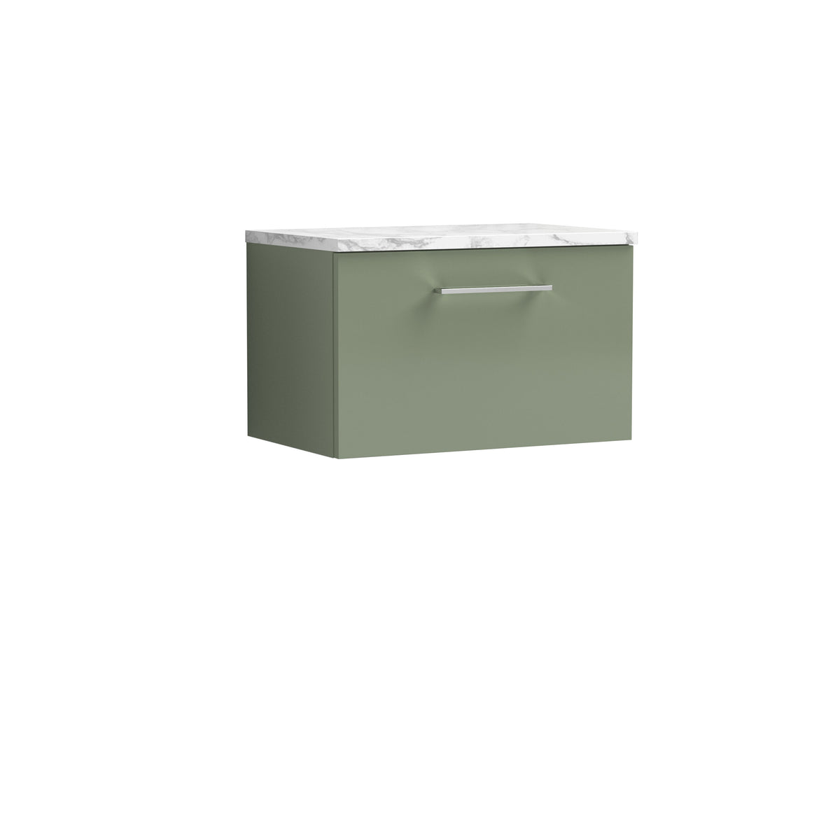 Nuie Arno 600mm 1 Drawer Wall Hung Vanity Unit With Carrara Laminate Worktop