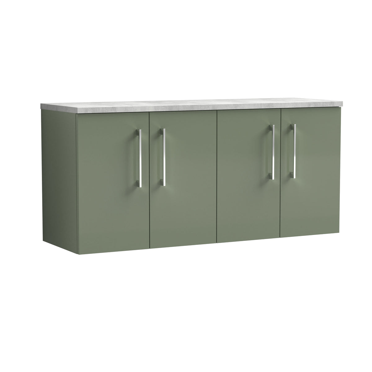 Nuie Arno 1200mm 2 Door Wall Hung Vanity Unit With Bellato Grey Worktop