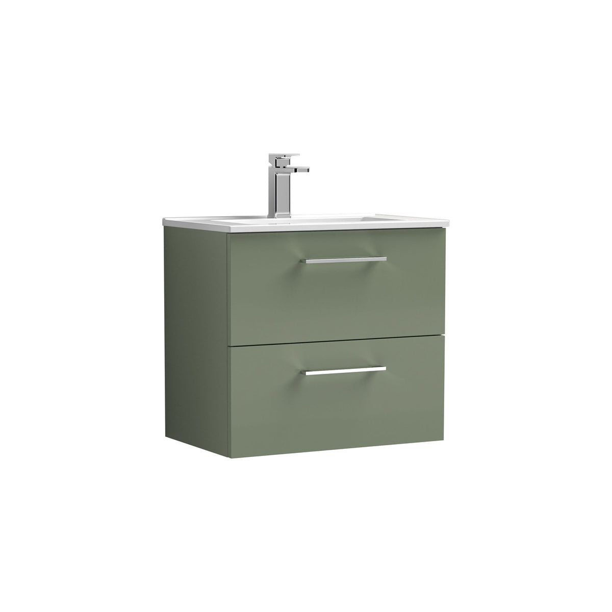 Nuie Arno 600mm 2 Drawer Wall Hung Vanity Unit With Minimalist Basin