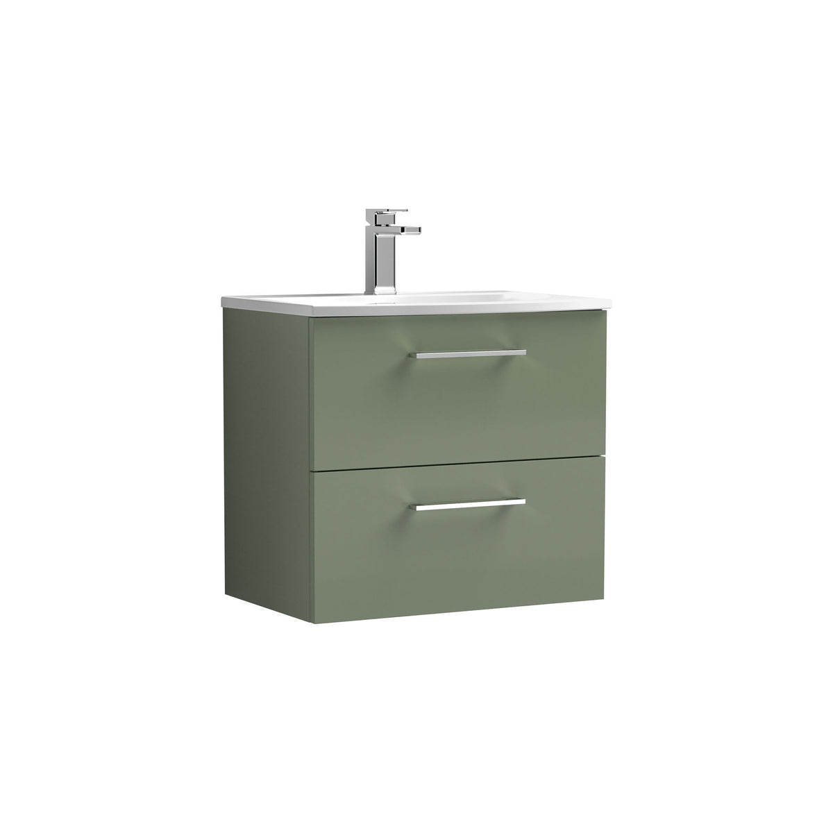 Nuie Arno 600mm 2 Drawer Wall Hung Vanity Unit With Curved Basin
