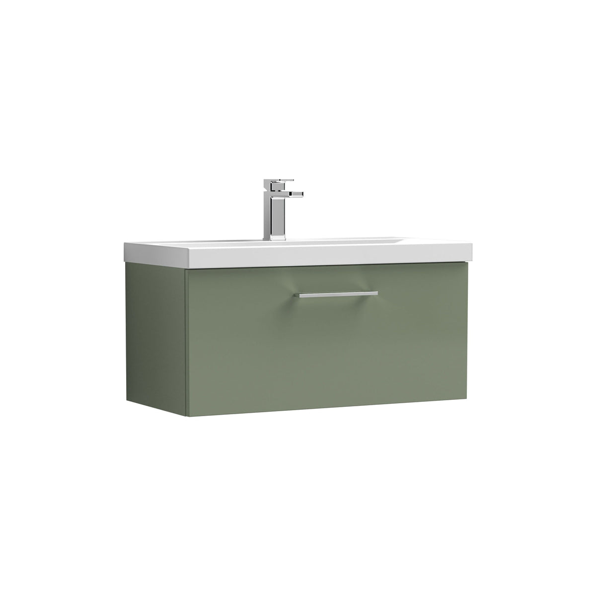 Nuie Arno 800mm 1 Drawer Wall Hung Vanity Unit With Mid-Edge Basin