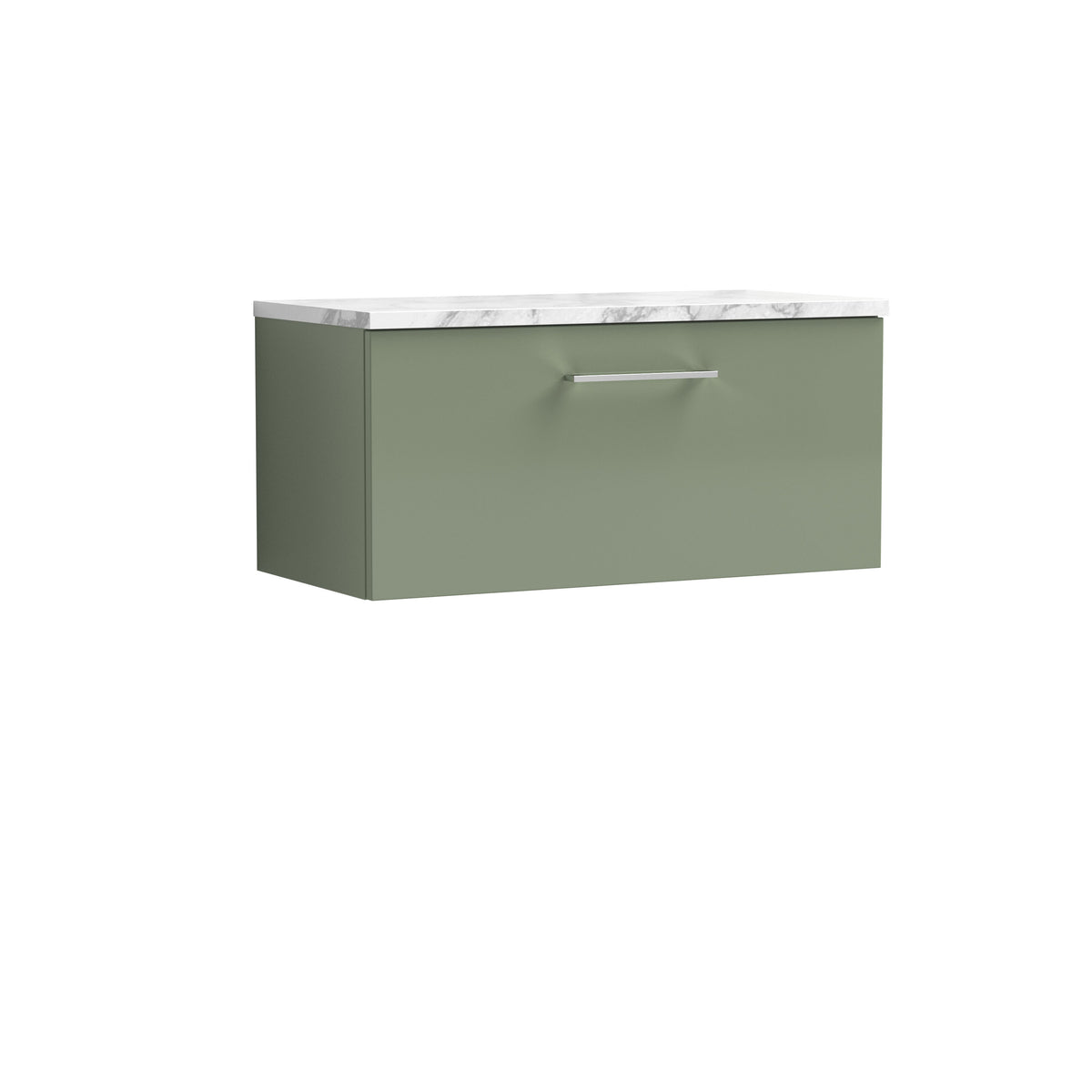 Nuie Arno 800mm 1 Drawer Wall Hung Vanity Unit With Carrara Laminate Worktop