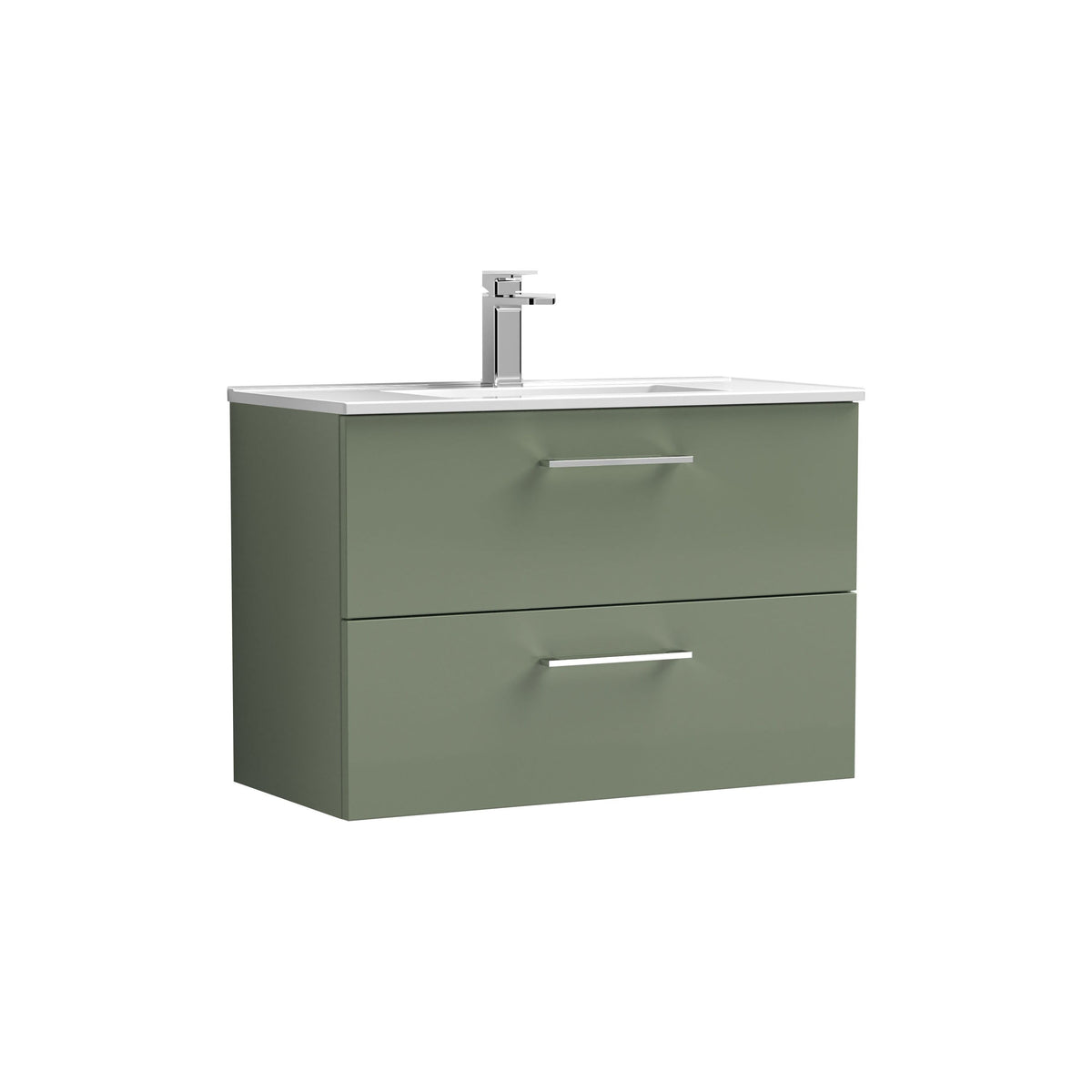 Nuie Arno 800mm 2 Drawer Wall Hung Vanity Unit With Minimalist Basin