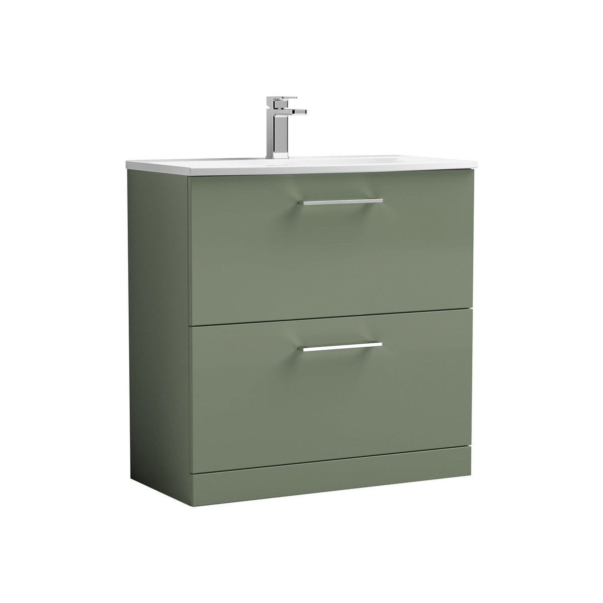 Nuie Arno 800mm 2 Drawer Floor Standing Vanity Unit With Curved Basin