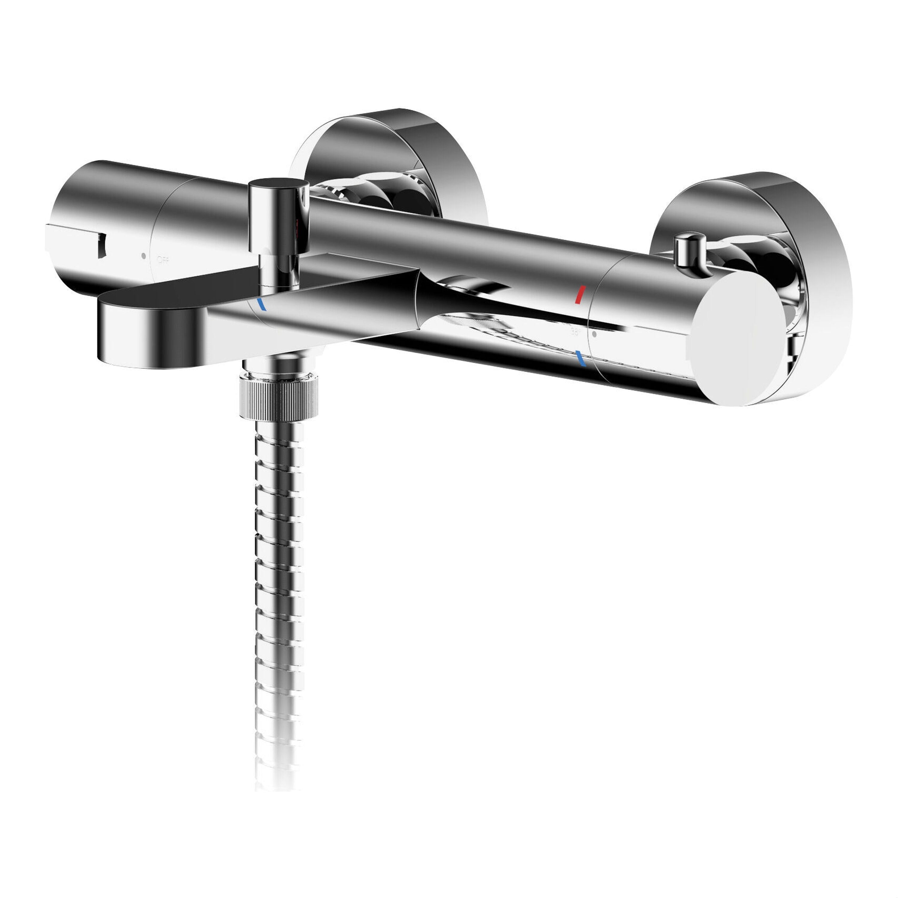 nuie Arvan Chrome Wall Mounted Bath Shower Mixer