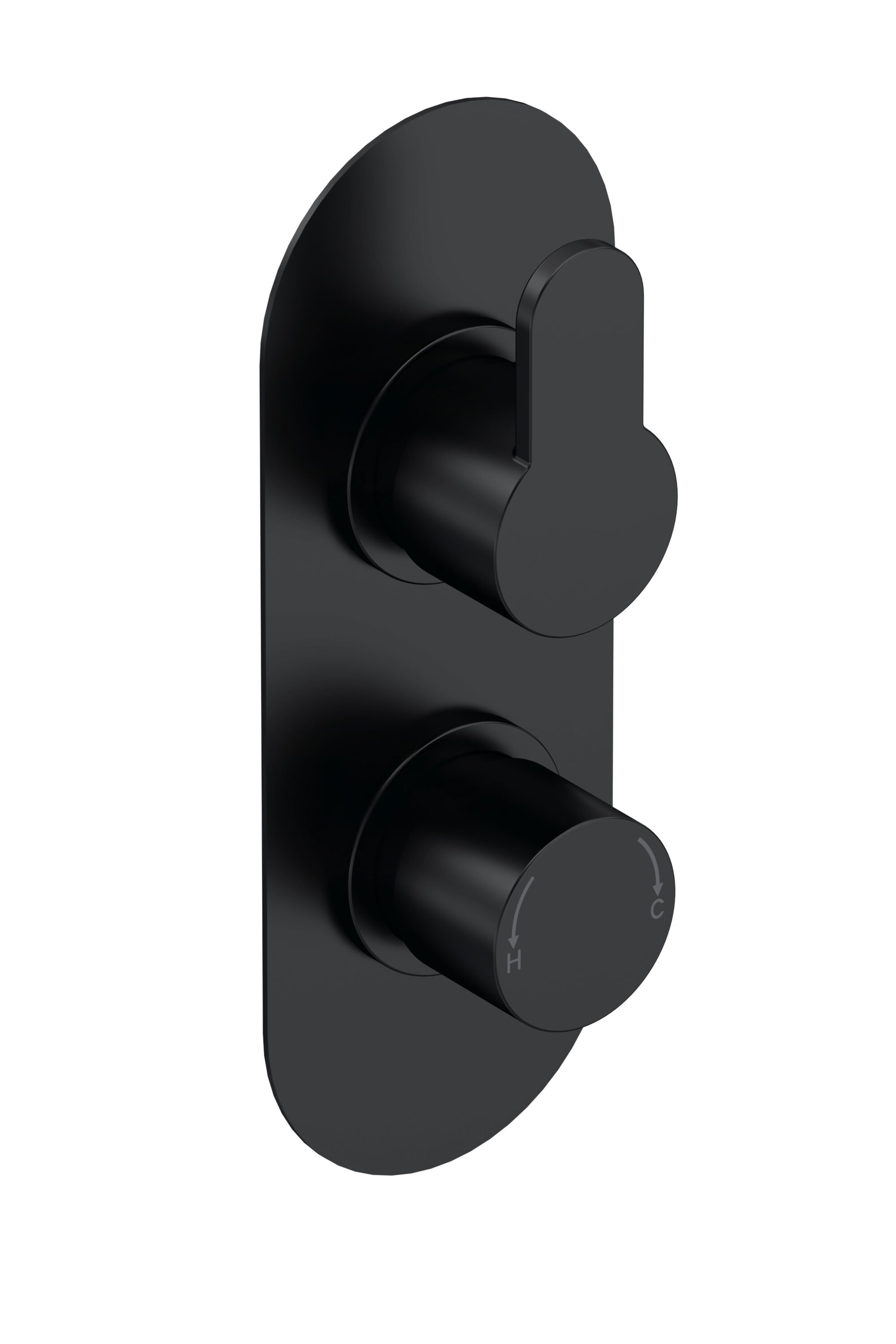 nuie Arvan Matt Black Twin Thermostatic Shower Valve With Diverter