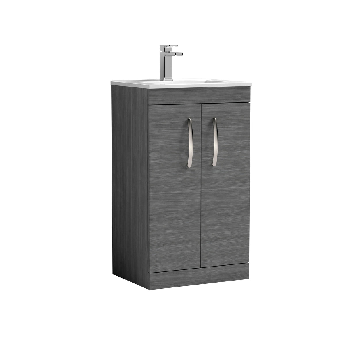 Nuie Athena 500mm 2 Door Floor Standing Vanity Unit With Minimalist Basin