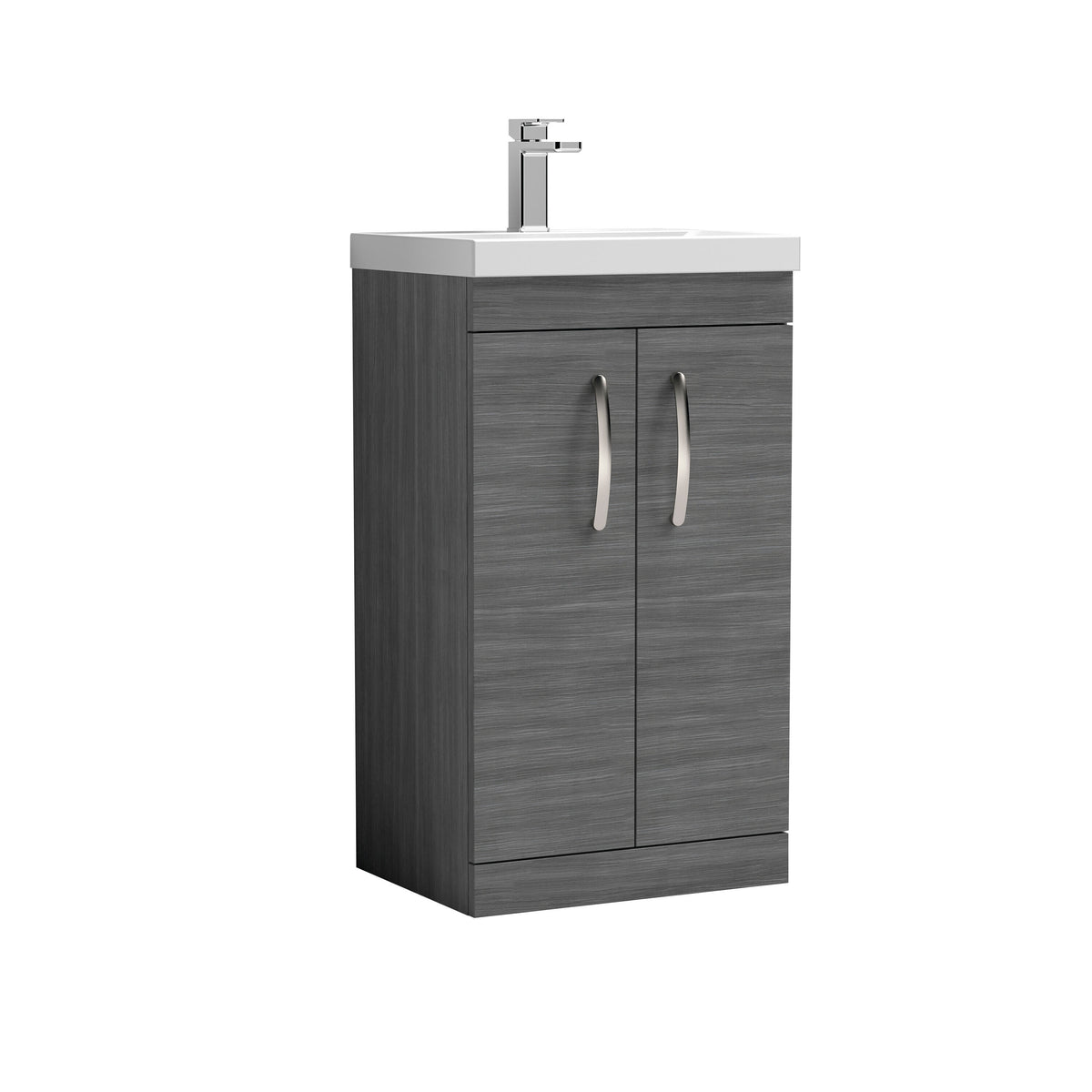 Nuie Athena 500mm 2 Door Floor Standing Vanity Unit With Thin Edge Basin