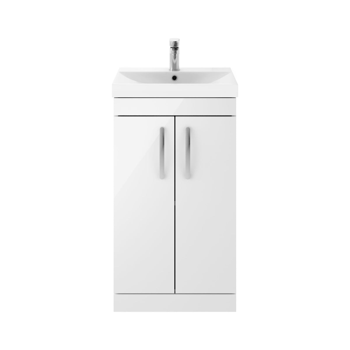 Nuie Athena 500mm 2 Door Floor Standing Vanity Unit With Thin Edge Basin