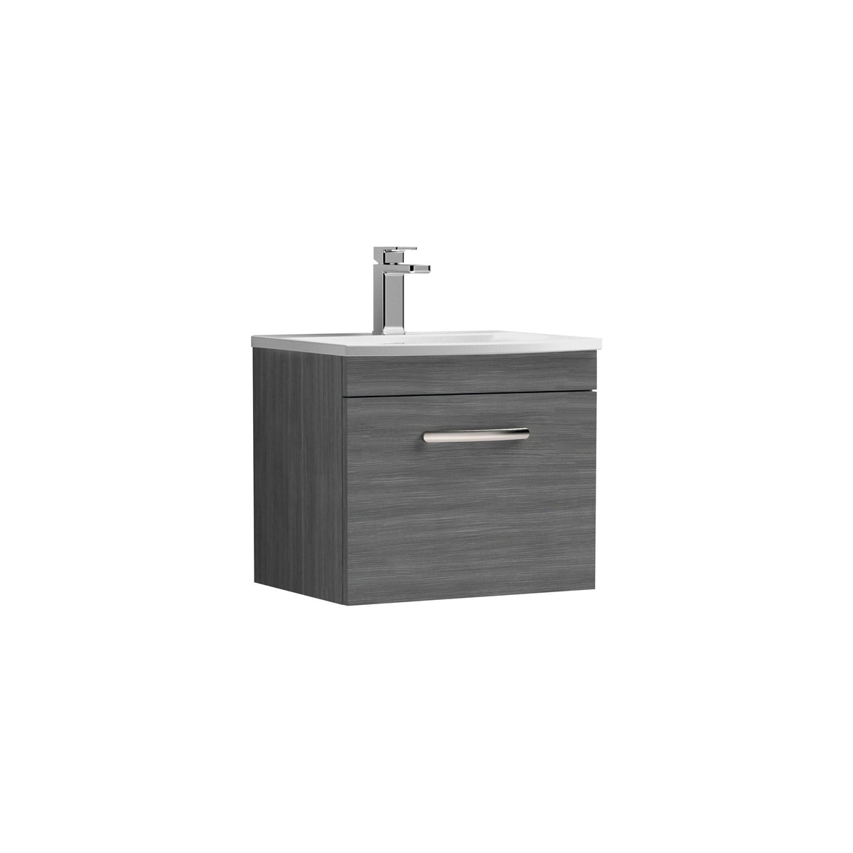 Nuie Athena 500mm 1 Drawer Wall Hung Vanity Unit With Curved Basin