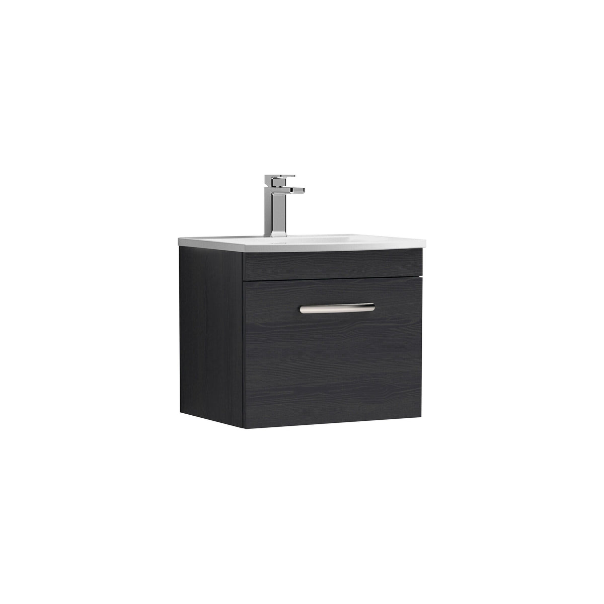 Nuie Athena 500mm 1 Drawer Wall Hung Vanity Unit With Curved Basin
