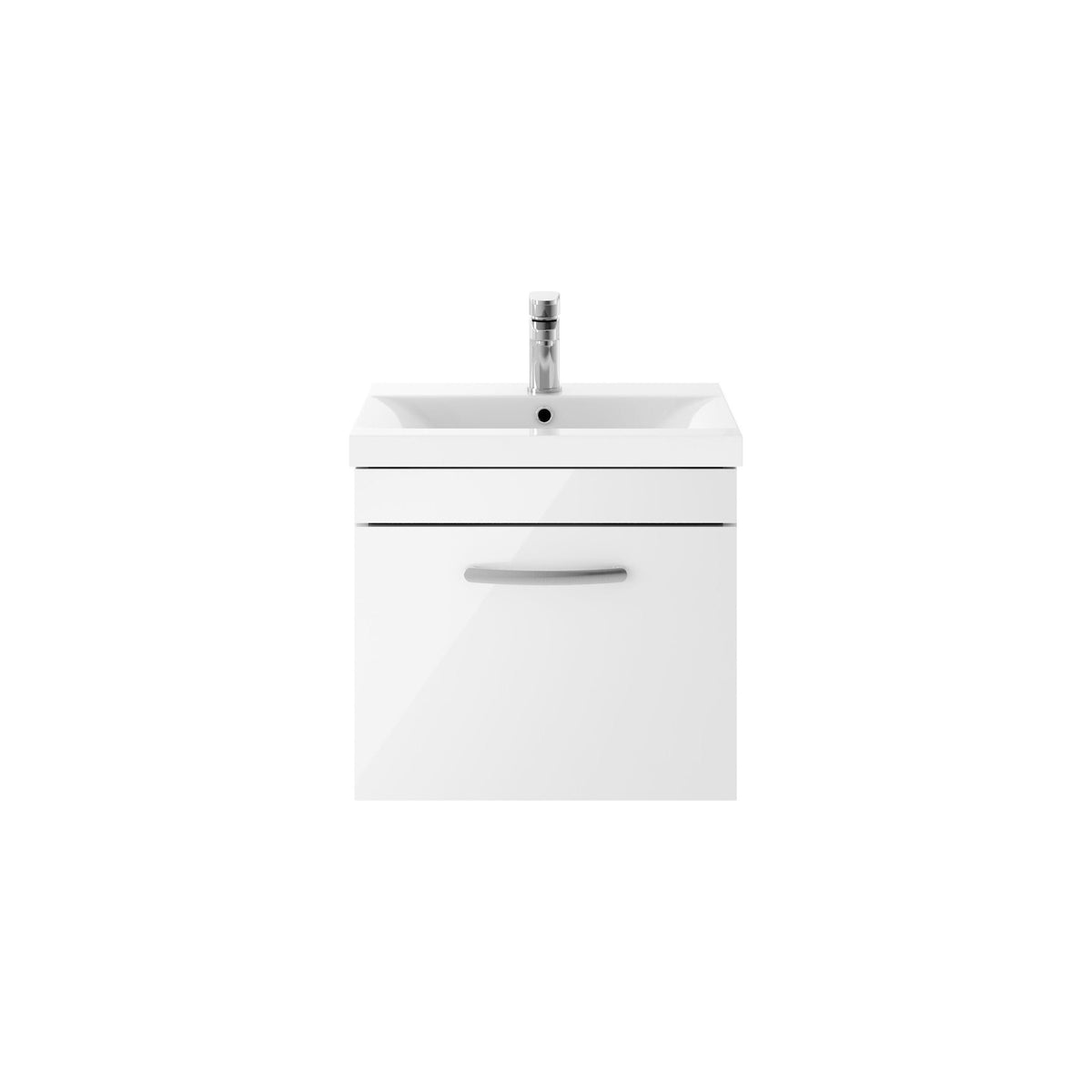 Nuie Athena 500mm 1 Drawer Wall Hung Vanity Unit With Mid-Edge Basin