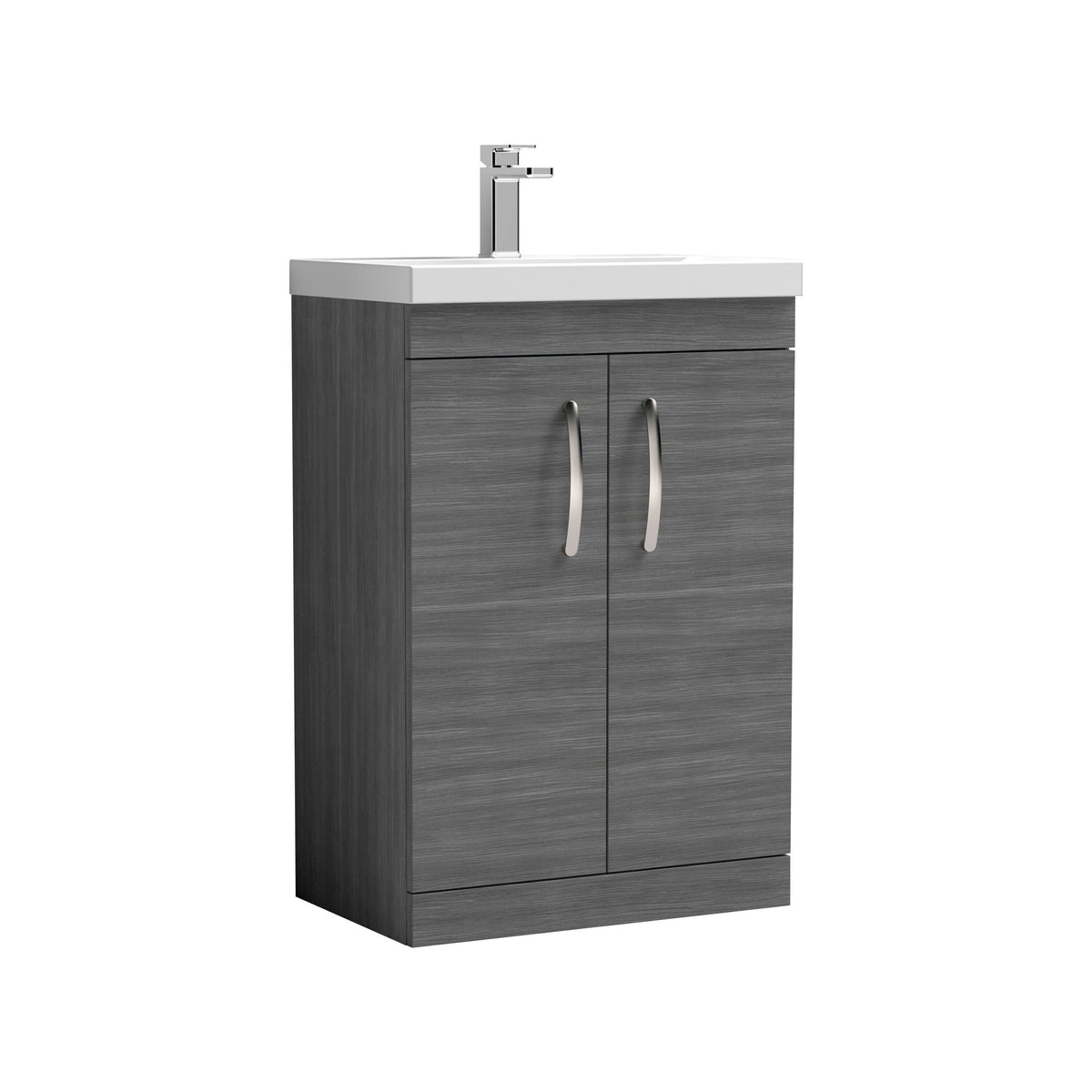 Nuie Athena 600mm 2 Door Floor Standing Vanity Unit With Mid-Edge Basin