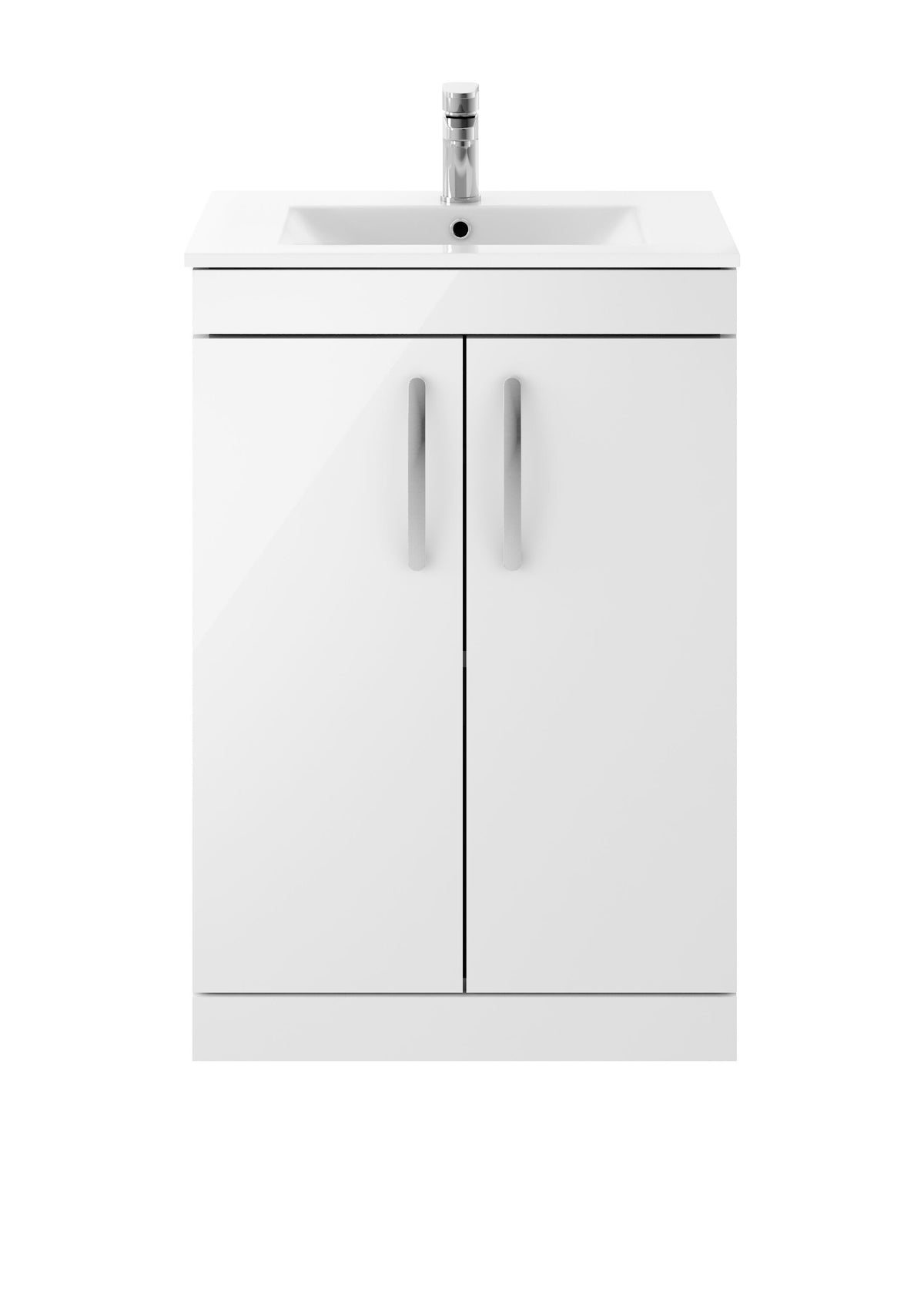 Nuie Athena 600mm 2 Door Floor Standing Vanity Unit With Minimalist Basin