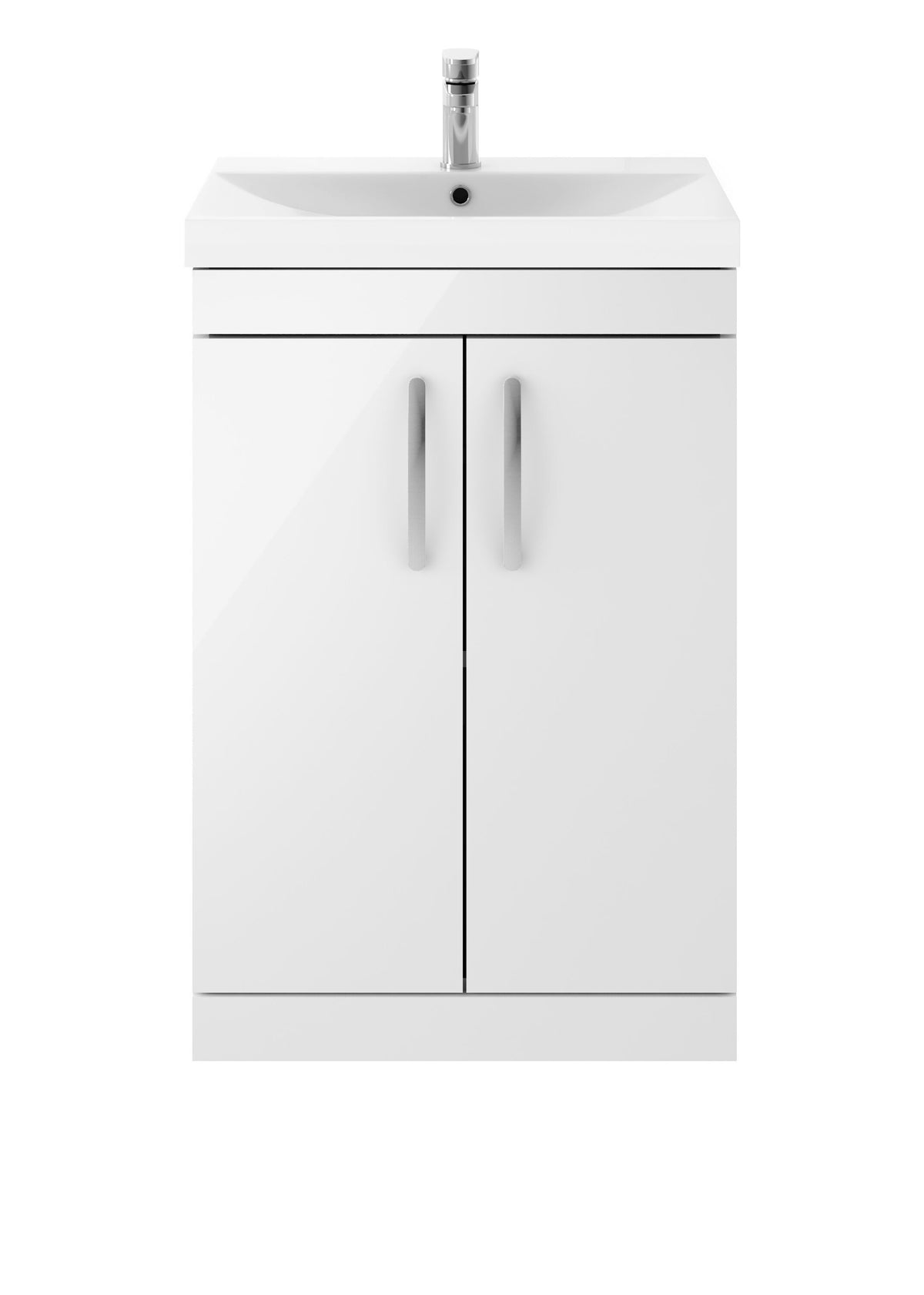 Nuie Athena 600mm 2 Door Floor Standing Vanity Unit With Thin Edge Basin