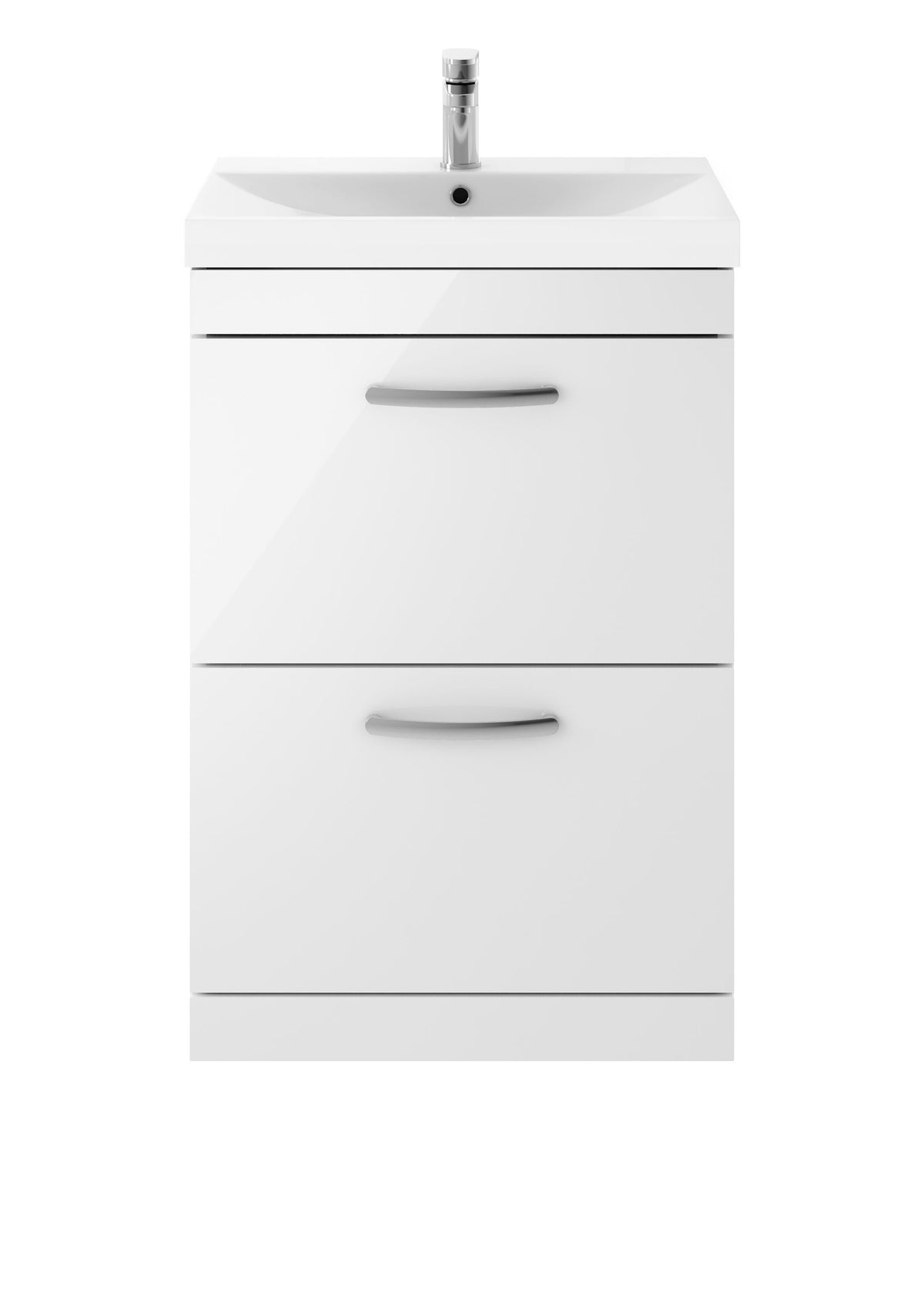 Nuie Athena 600mm 2 Drawer Floor Standing Vanity Unit With Thin Edge Basin