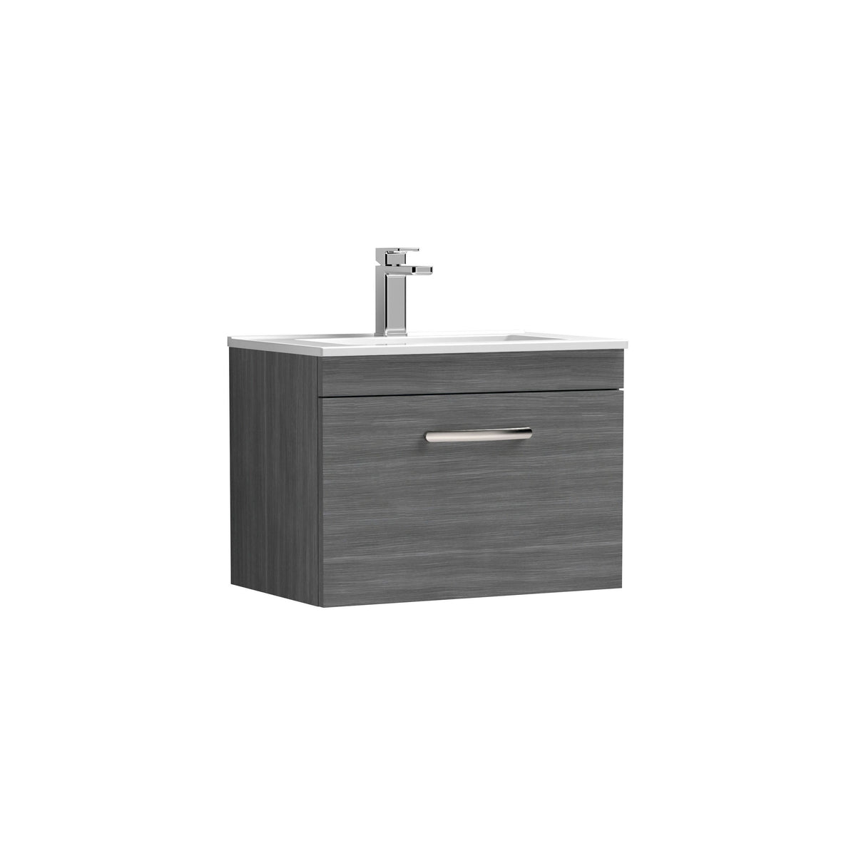 Nuie Athena 600mm 1 Drawer Wall Hung Vanity Unit With Minimalist Basin